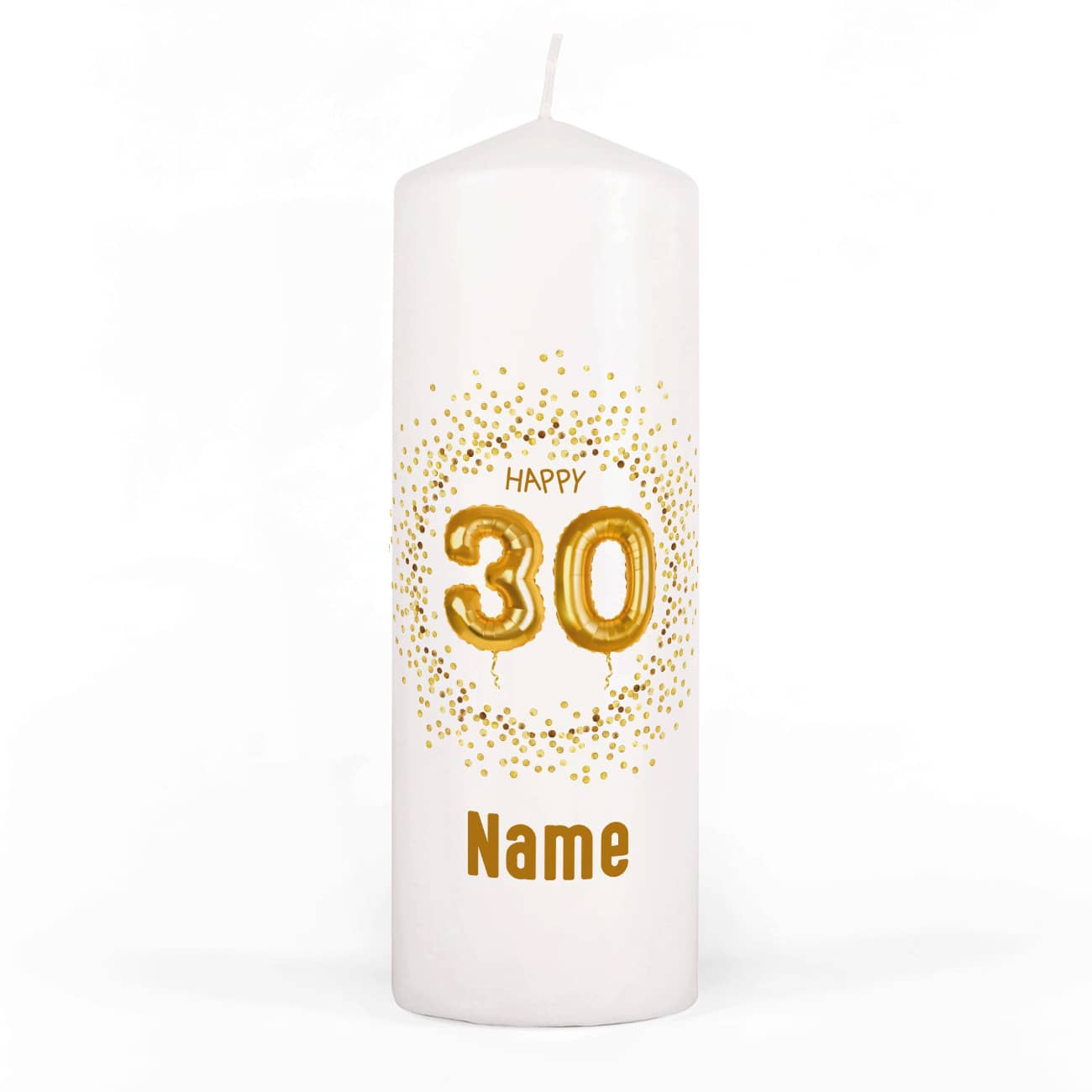 Happy 30 - Kerze mit Name zum Geburtstag
