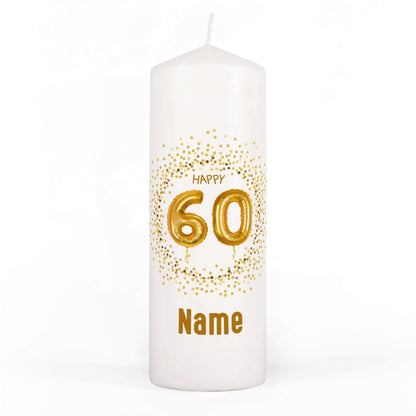 Geburtstagskerze zum 60. Geburtstag mit Name bedruckt