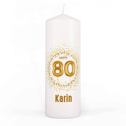 Geburtstagskerze zum 80. Geburtstag mit Name bedruckt