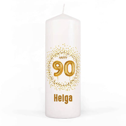 Geburtstagskerze mit Name und Zahl zum 90. Geburtstag