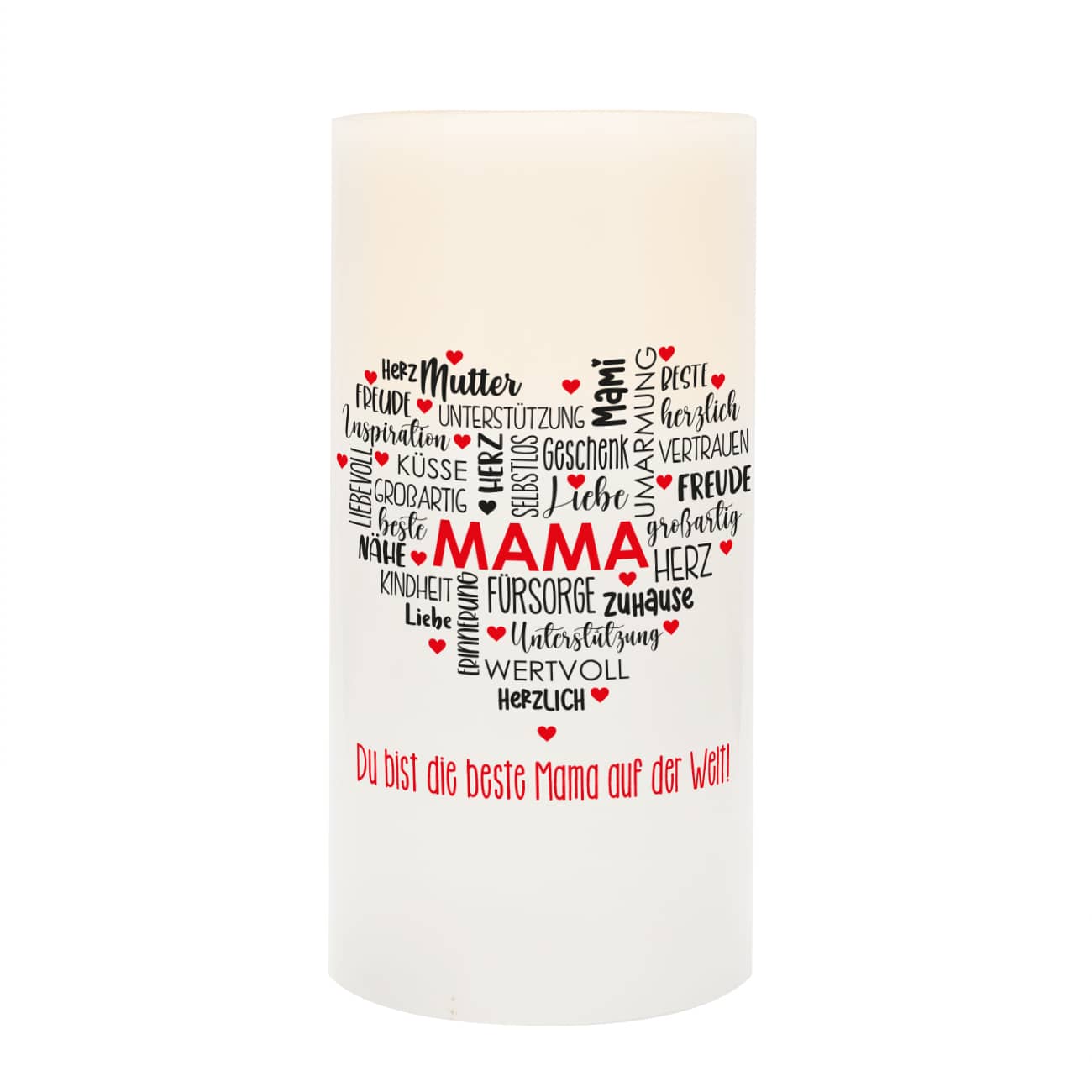 LED Kerze für Mama mit personalisiertem Druck
