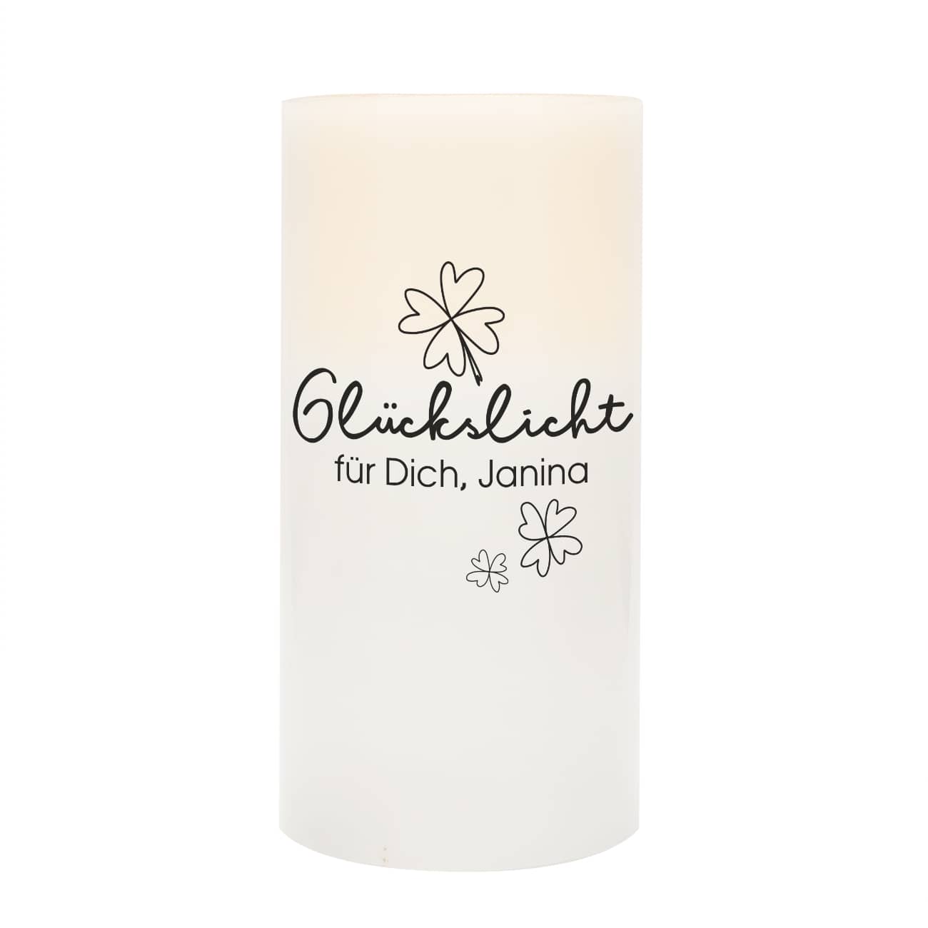 Glückslicht-Motiv mit Text personalisiert