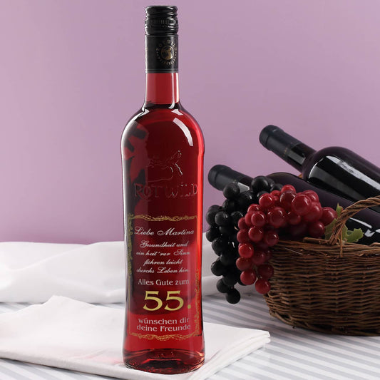 Roséwein mit zweifarbiger Gravur