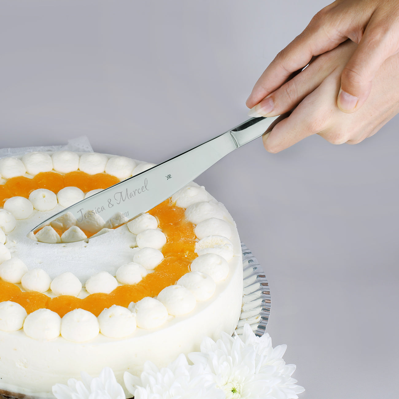 WMF Tortenmesser im Set graviert zur Hochzeit