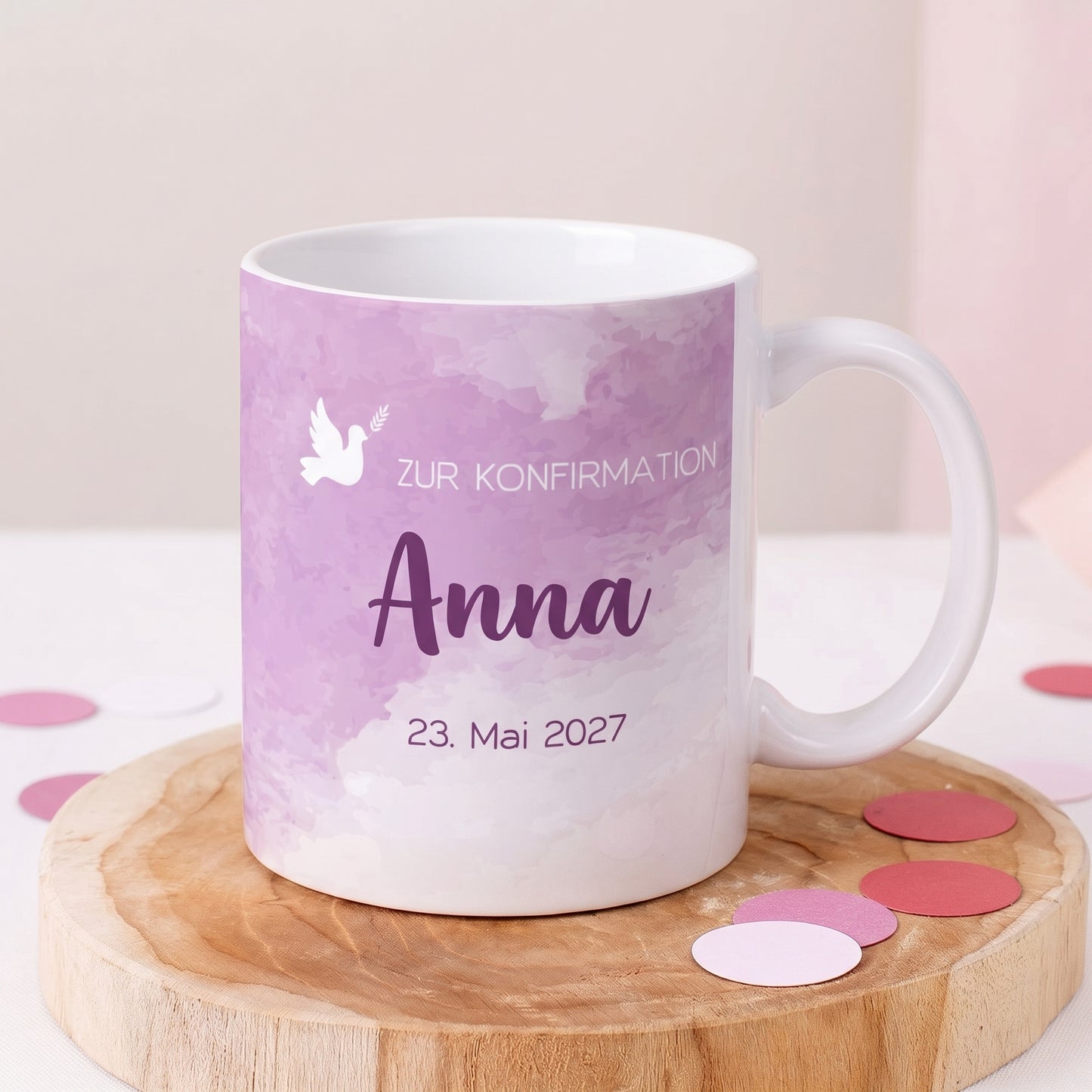 Tasse zur Konfirmation für Mädchen personalsiert