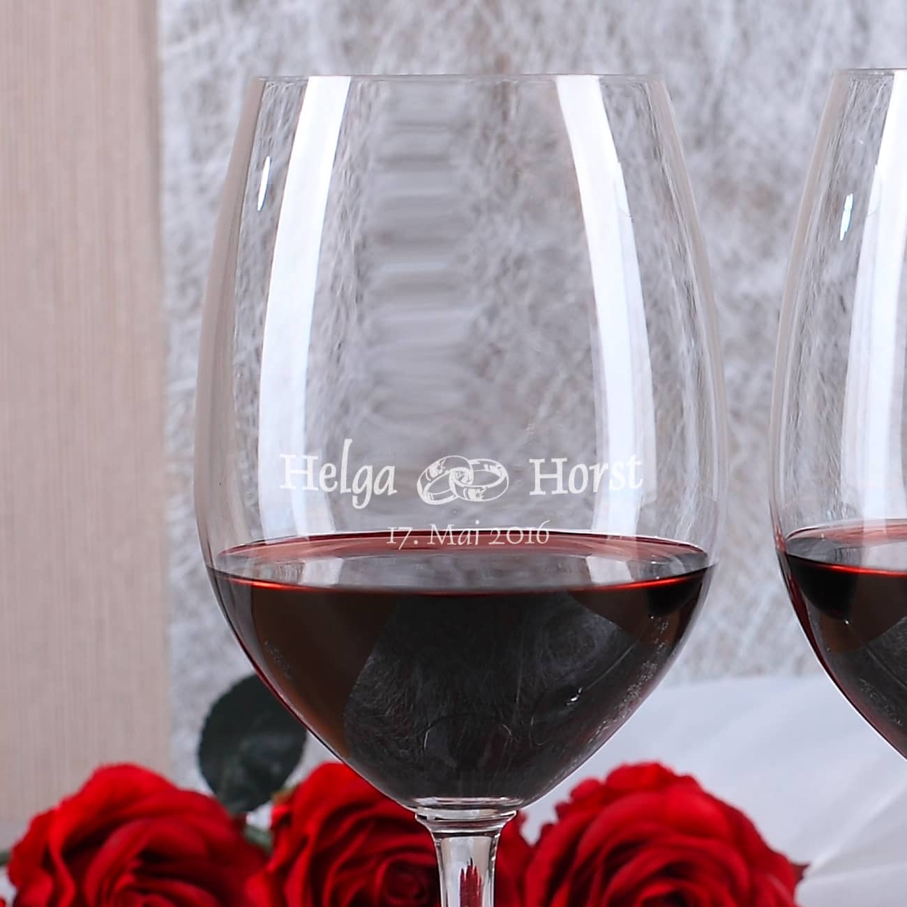 Weinglas mit Gravur
