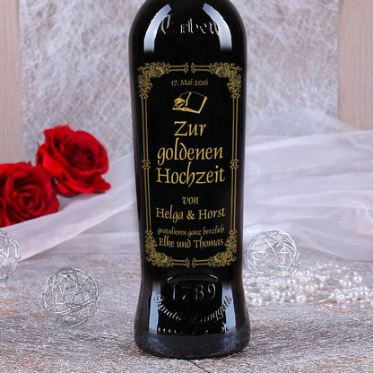 Weinflasche mit Gravur