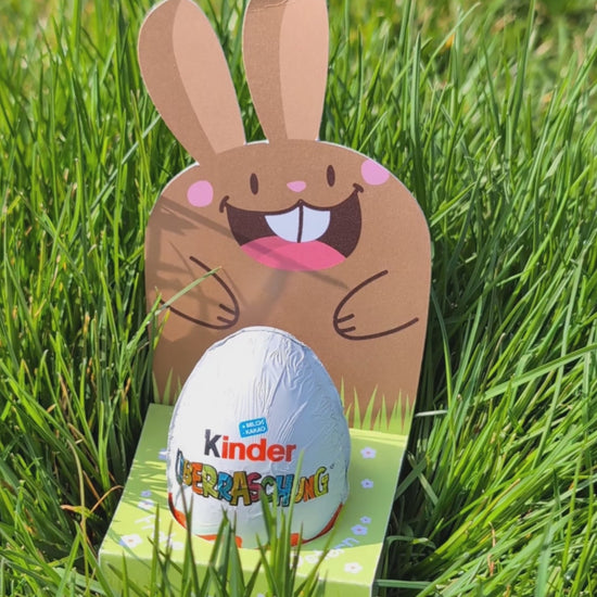 kleines Ostergeschenk - Überraschungsei mit Hasen-Verpackung und Name 