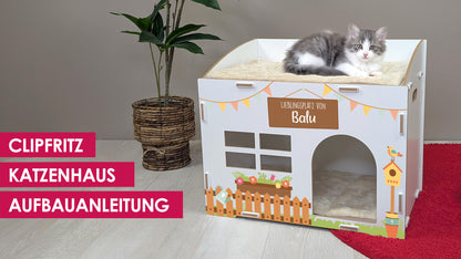 Aufbauanleitung für das personalisierte Katzenhaus Ava