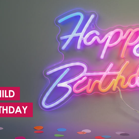 Neon-Schild zum Geburtstag