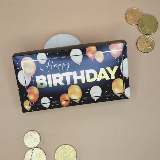 Geldgeschenk zum Geburtstag - Überraschungsbox mit Goldprägung