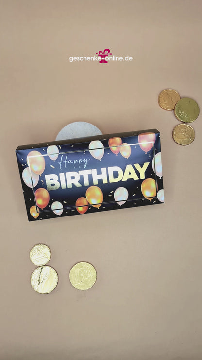 Geldgeschenk zum Geburtstag - Überraschungsbox mit Goldprägung