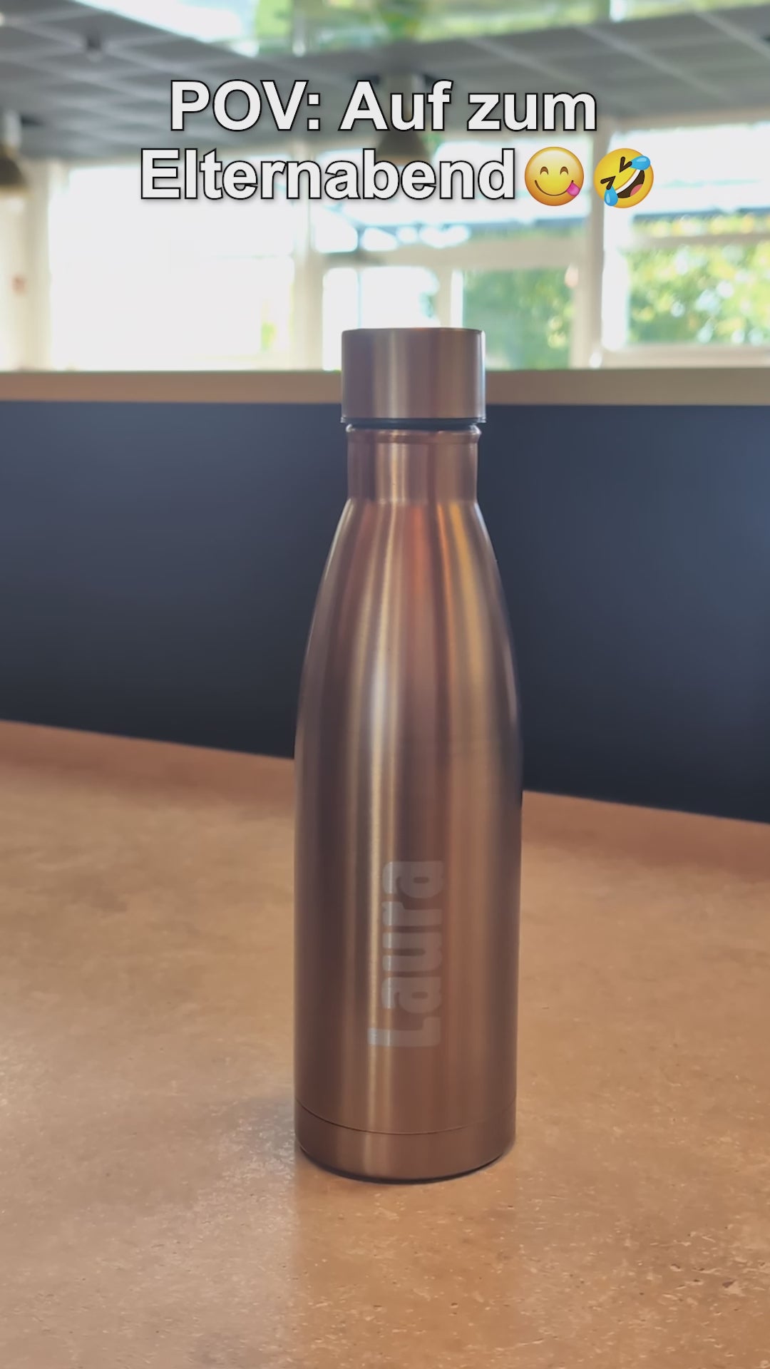 Thermosflasche mit Namensgravur für Elternabend
