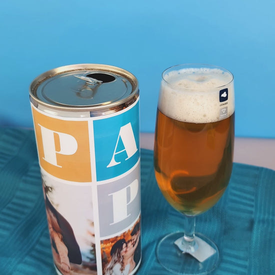 Papa Bier-Dose mit 3 Fotos zum Vatertag oder Geburtstag