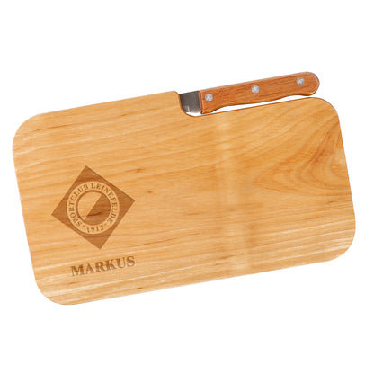 Graviertes Messerbrett mit SC Leinefelde Vereinslogo und Name