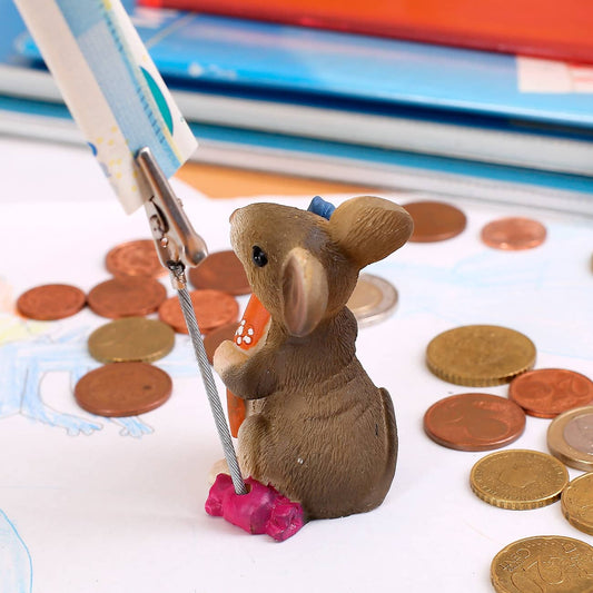 stehende Maus mit Schultüte und Geldclip *orange*