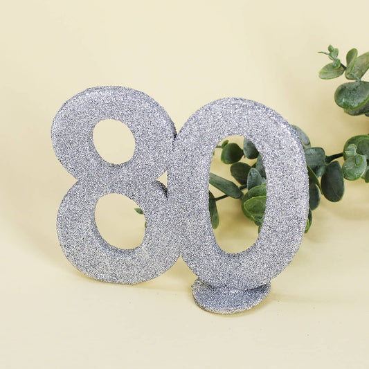 Glitzernde Dekozahl 80