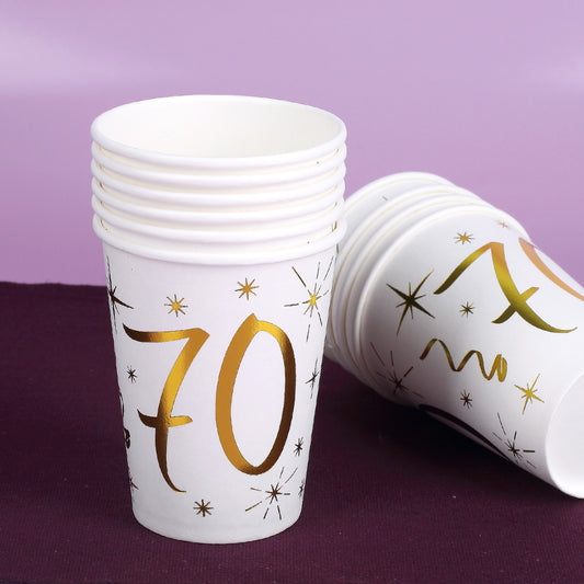 Pappbecher zum 70. Geburtstag