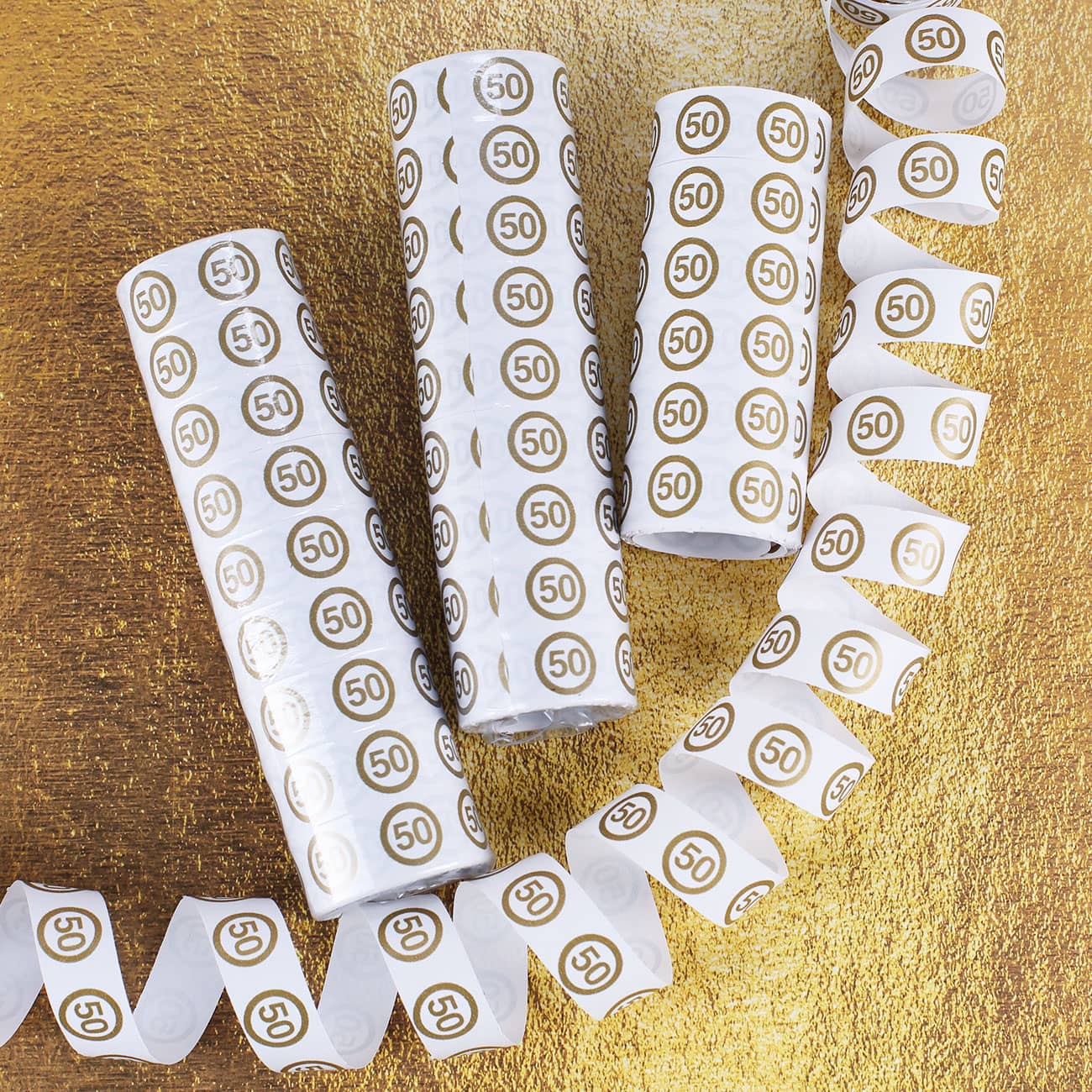 Luftschlangen zur Goldhochzeit