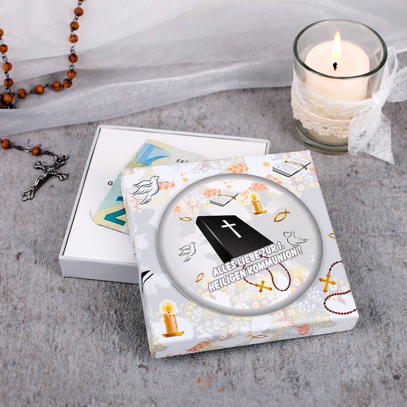 Geld- oder Gutscheinverpackung zur Kommunion