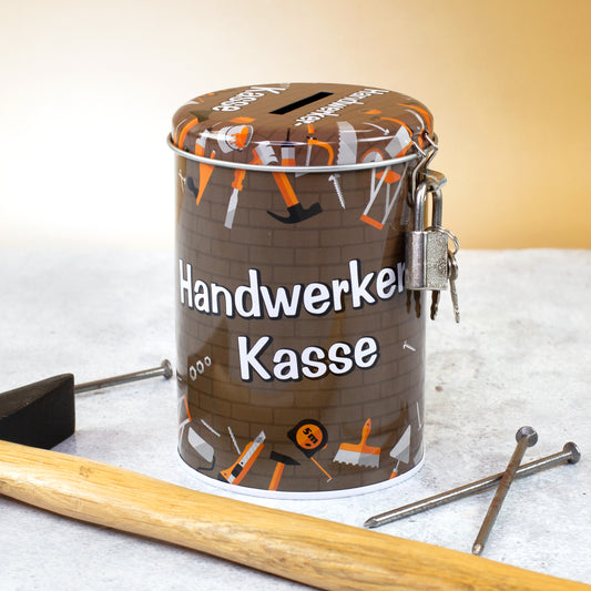 Metall Spardose als Handwerker Kasse