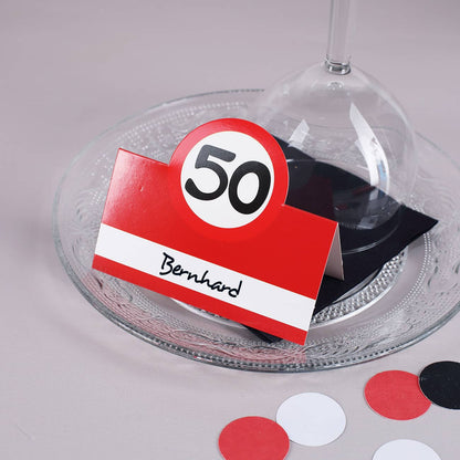 Tischkärtchen zum 50. Geburtstag