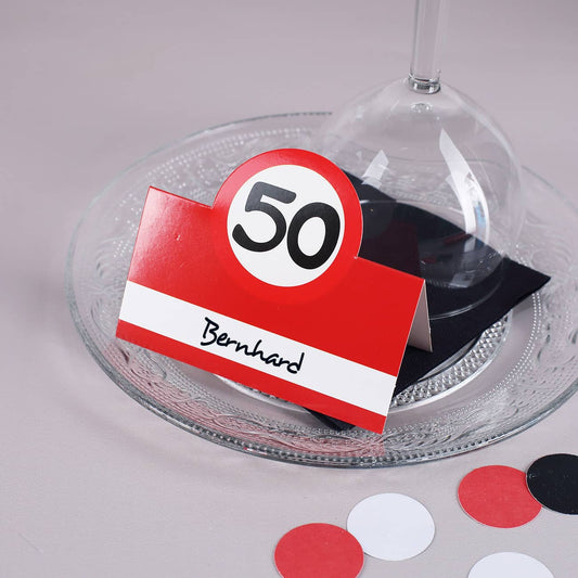 Tischkärtchen zum 50. Geburtstag