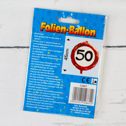 Folienballon Verkehrsschild 30 | Luftballon zum 30. Geburtstag