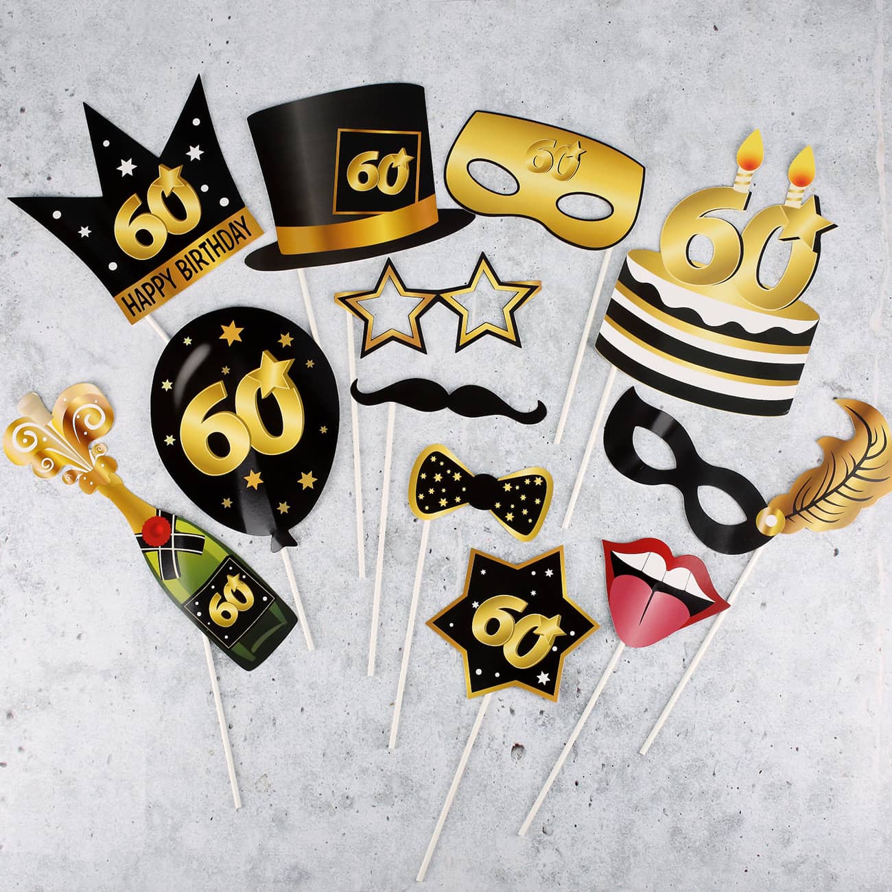 Foto Set Star - Accessoire zum 60. Geburtstag