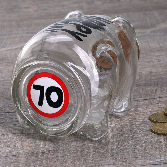 Flaschenpost Sparschwein zum 70. Geburtstag